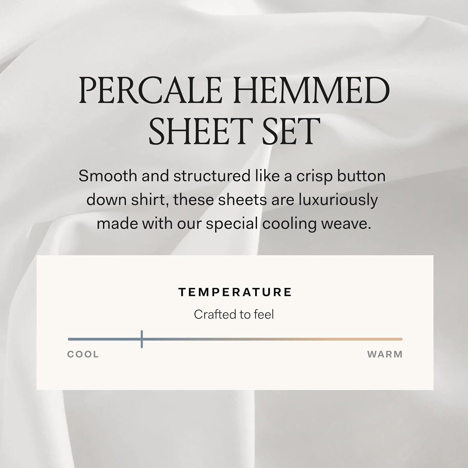 BollBranch BOLL & BRANCH Percale Hemmed Sheet Set - Cooling Breathable Bed Sheets for Hot Sleepers - King, Shore - Luxury 100% Organic Cott…