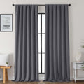 Gwine Charcoal Grey Blackout Curtains for Bedroom 96 Inch Length, Room Darkening Energy Saving Black Out Curtains for Living Room, Window…