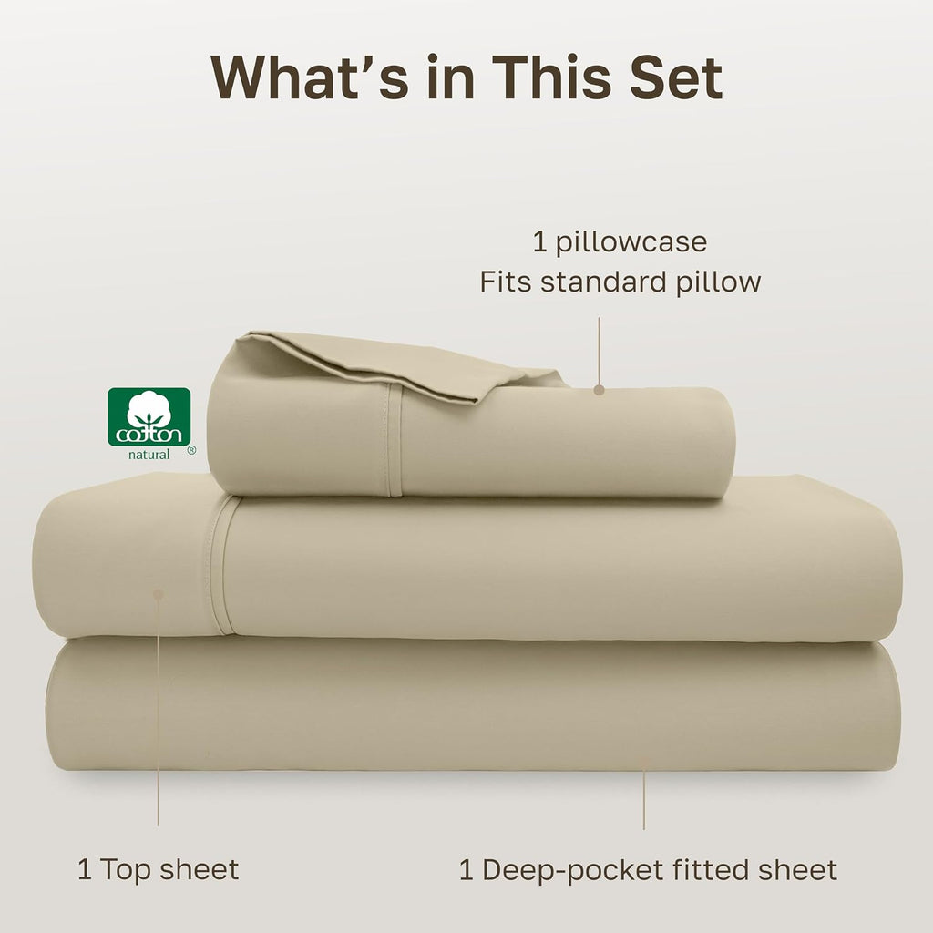 CaliforniaDesignDen California Design Den Soft 100% Cotton Bed Sheets Twin XL Set, 400 Thread Count Good Housekeeping Award Winner, Silky S…