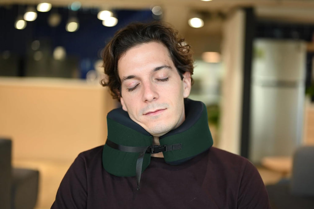 C CUSHION LAB Travel Pillow, Award-Winning Patented Ergonomic Design for Chin & Neck Support Memory Foam Neck Pillow, Compact Airplane…
