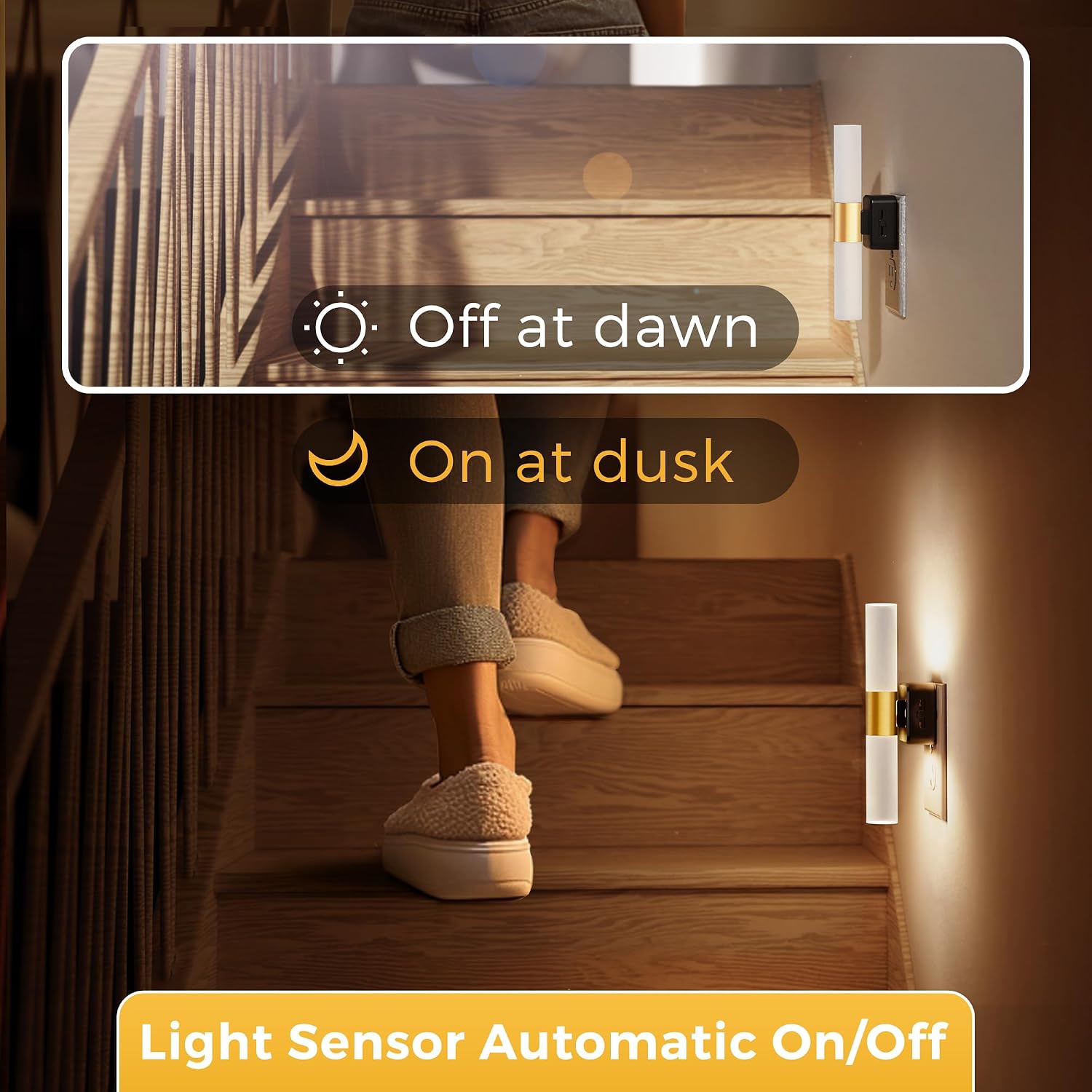 L LOHAS LED Night Light, 2 Pack Night Lights Plug into Wall, 3000K Soft White, 0-100LM Adjustable Brightness, 180° Rotating Plug in Night…
