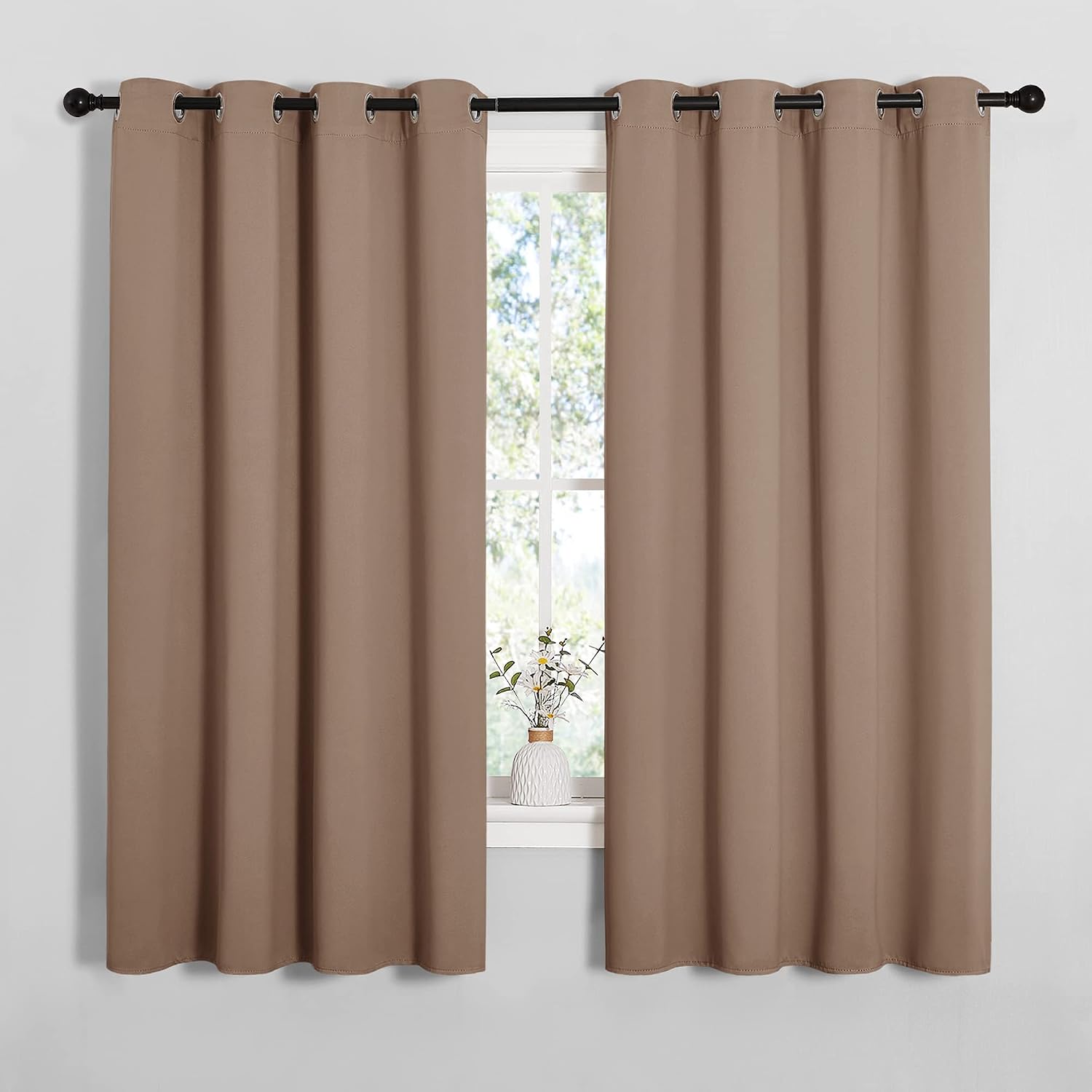 NICETOWN Blackout Window Curtains and Drapes for Kitchen, Window Treatment Thermal Insulated Solid Grommet Blackout Drapery Panels (Set…