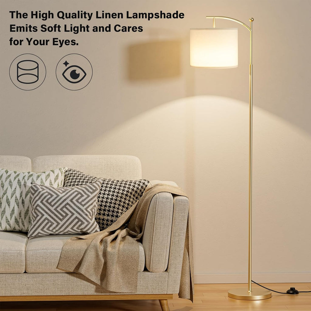 Ambimall 60" Gold Floor Lamp with Remote Control and Stepless Dimmable Bulb, Colors Temperature & Brightness Adjustable, Modern Floor…