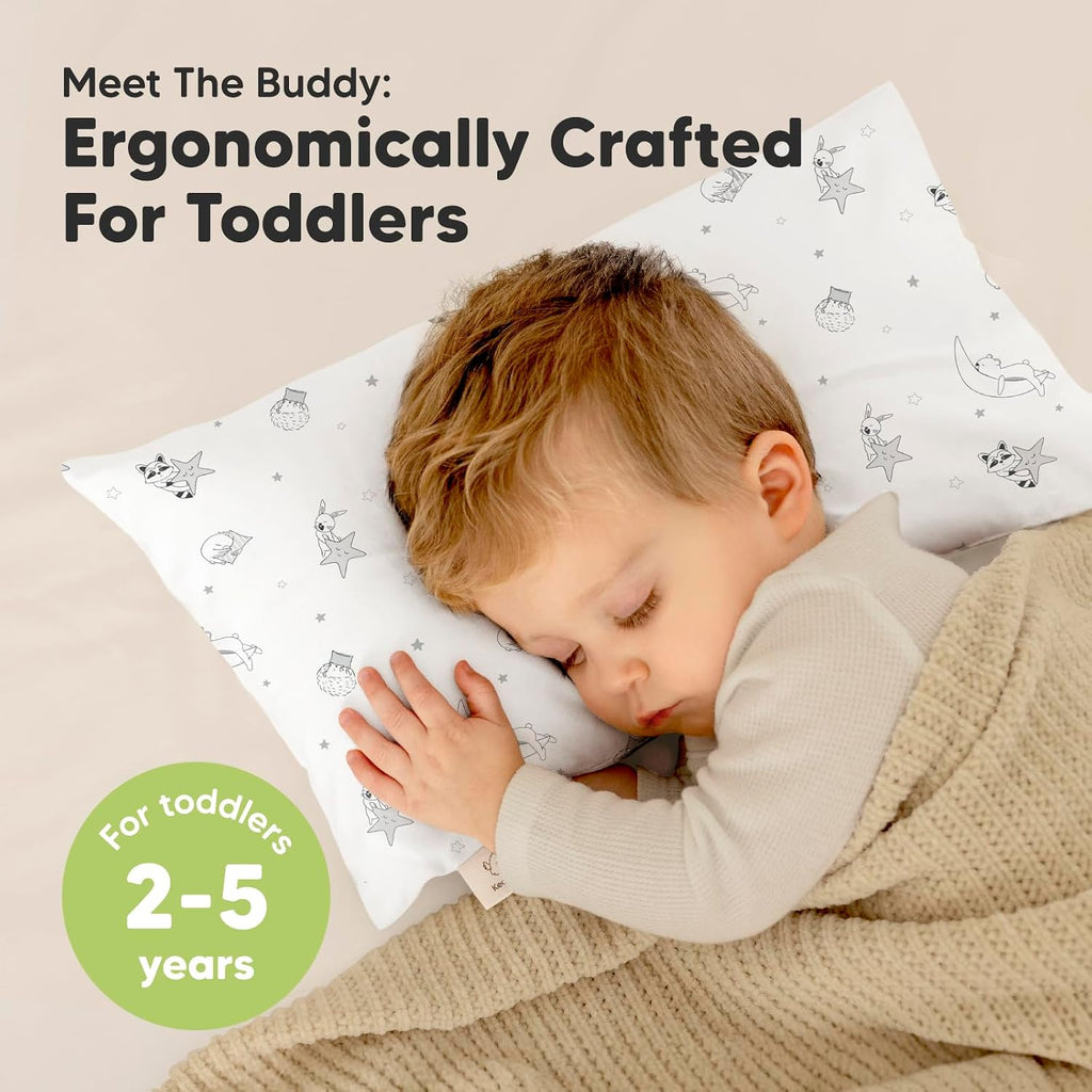 Toddler Pillow with Pillowcase - 10x18 My Little Dreamy Kids Travel Bed Pillows for Sleeping, Organic Cotton Small Pillowcase, Soft &…
