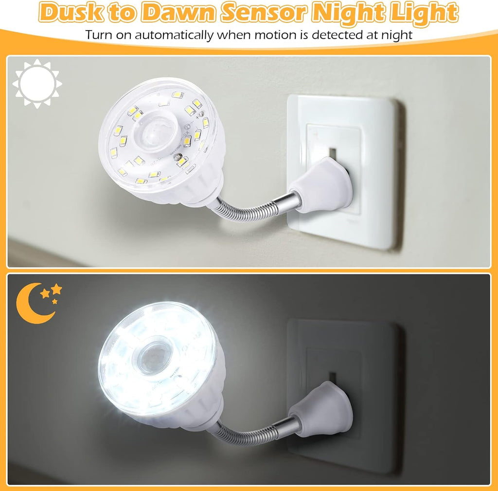 Yahenda 3 Pack Motion Activated LED Night Light Plug in Smart Dusk Dawn Sensor Light PIR Infrared Sensor Motion Detector Lamp Flexible…