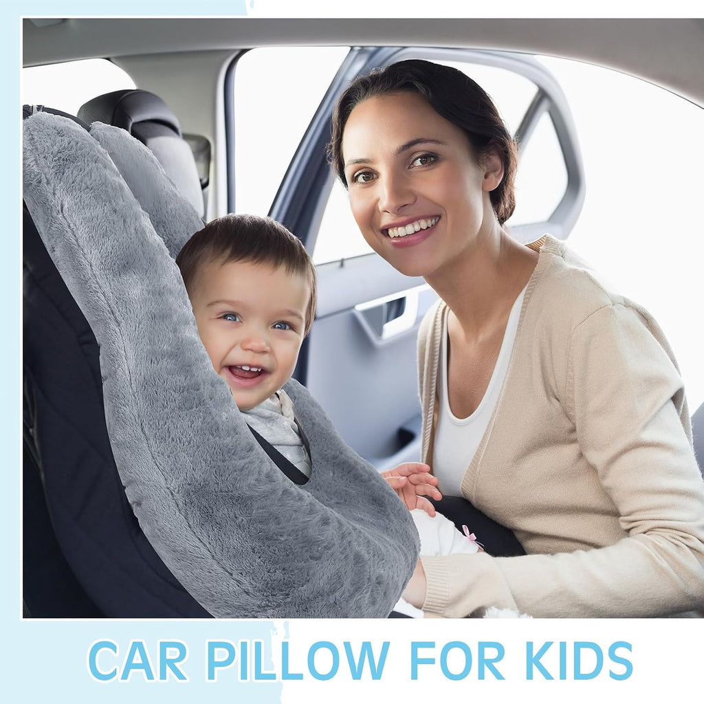 home Barydat 2 Pcs Car Travel Pillow for the Back Seat 28 x 18 in Sleeping Reading Pillows for Long Distance Travel Car Cushion for Kids Ad…