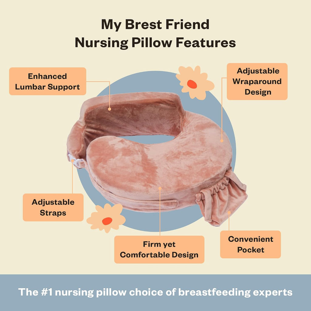 My Brest Friend Super Deluxe Nursing Pillow - Enhanced Comfort & Ergonomic Breastfeeding Pillow for Ultimate Support for Mom & Baby…