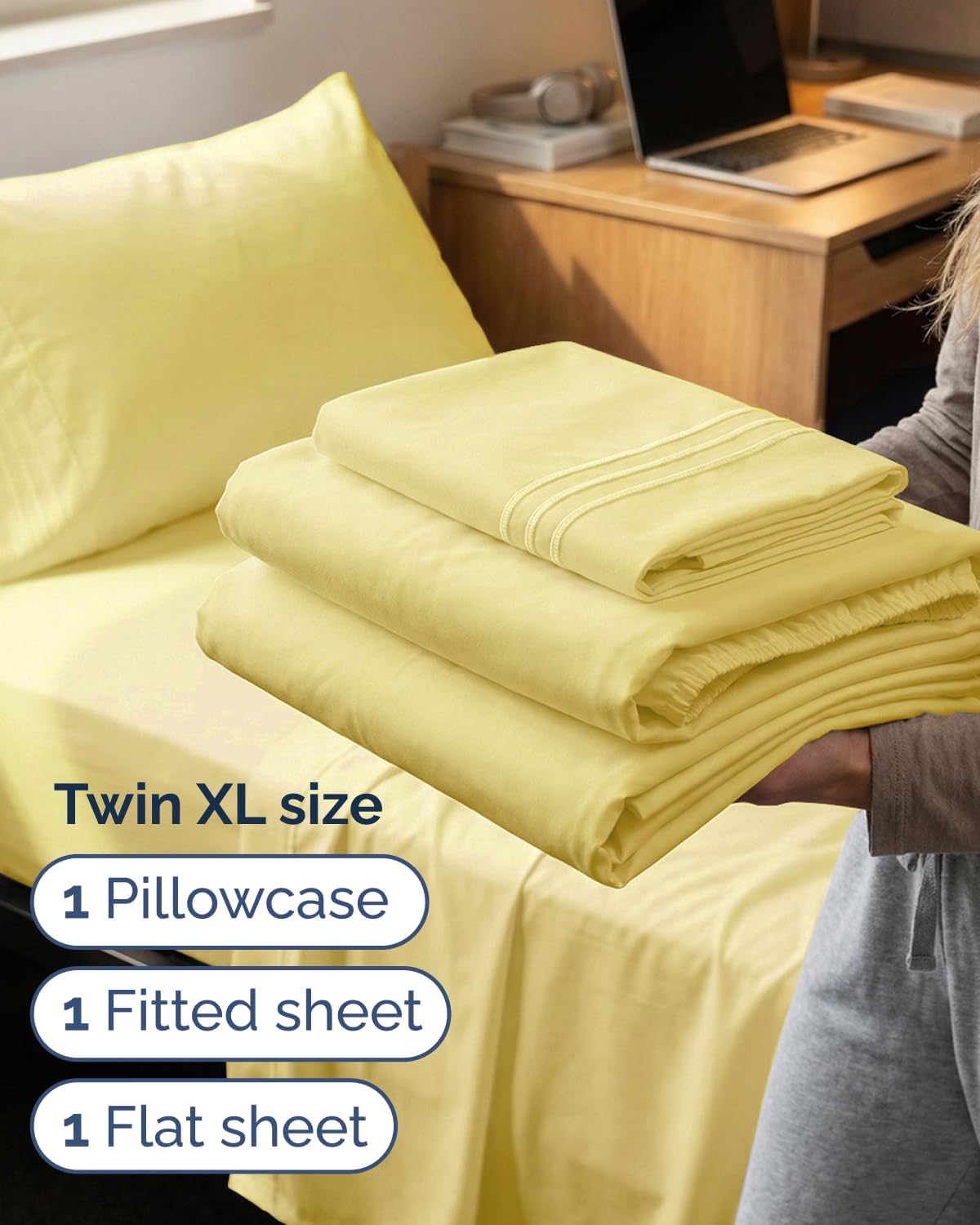 Twin XL Size 3 Piece Sheet Set - Comfy Breathable & Cooling Sheets - Hotel Luxury Bed Sheets for Women & Men - Deep Pockets, Easy-Fit…