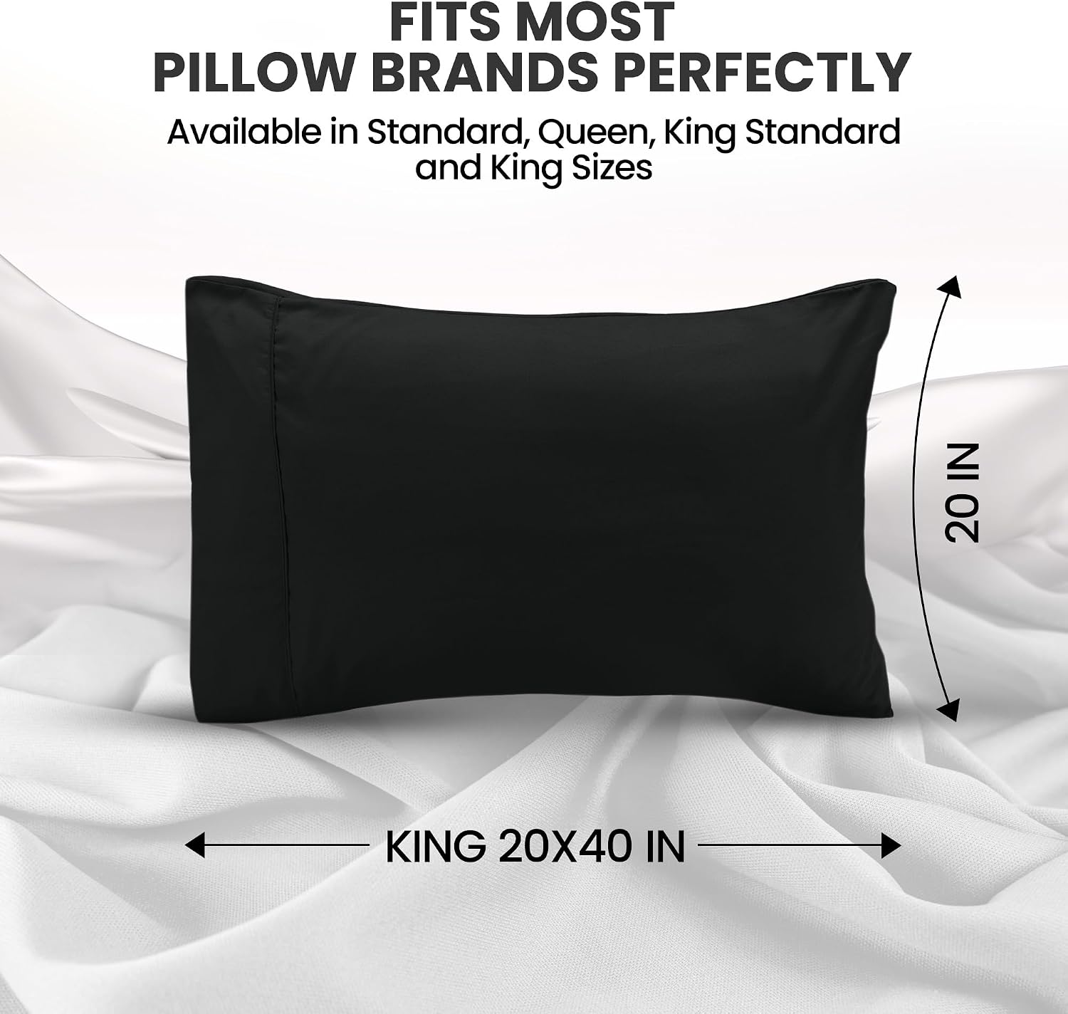 Utopiabedding Utopia Bedding King Pillow Cases - 2 Pack - Envelope Closure - Soft Brushed Microfiber Fabric - Shrinkage and Fade Resistant…