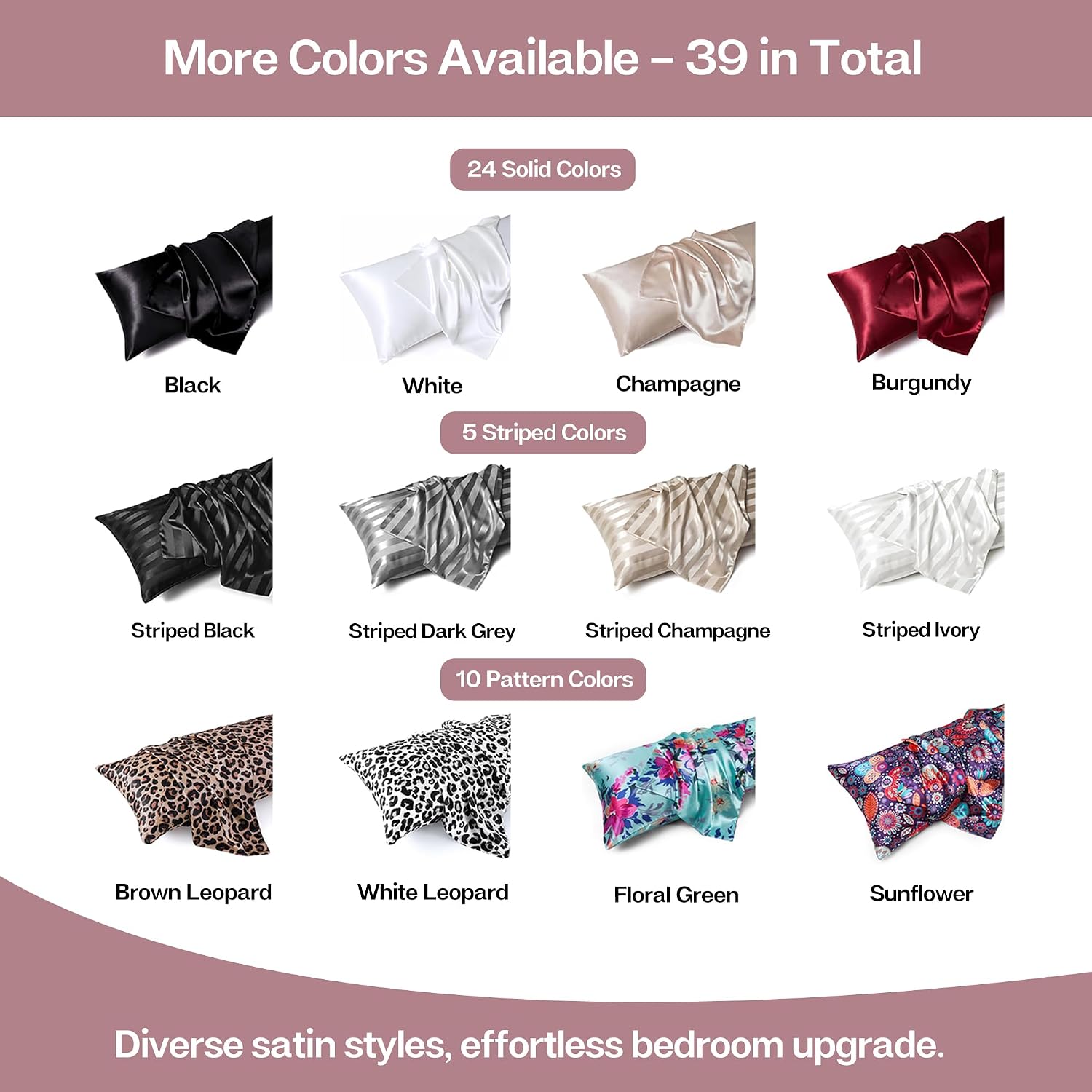 MR&HM Satin Body Pillow Cover, Soft and Breathable Body Pillow Case with Envelope Closure, Cooling and Silky Long Pillowcase for Hair and…