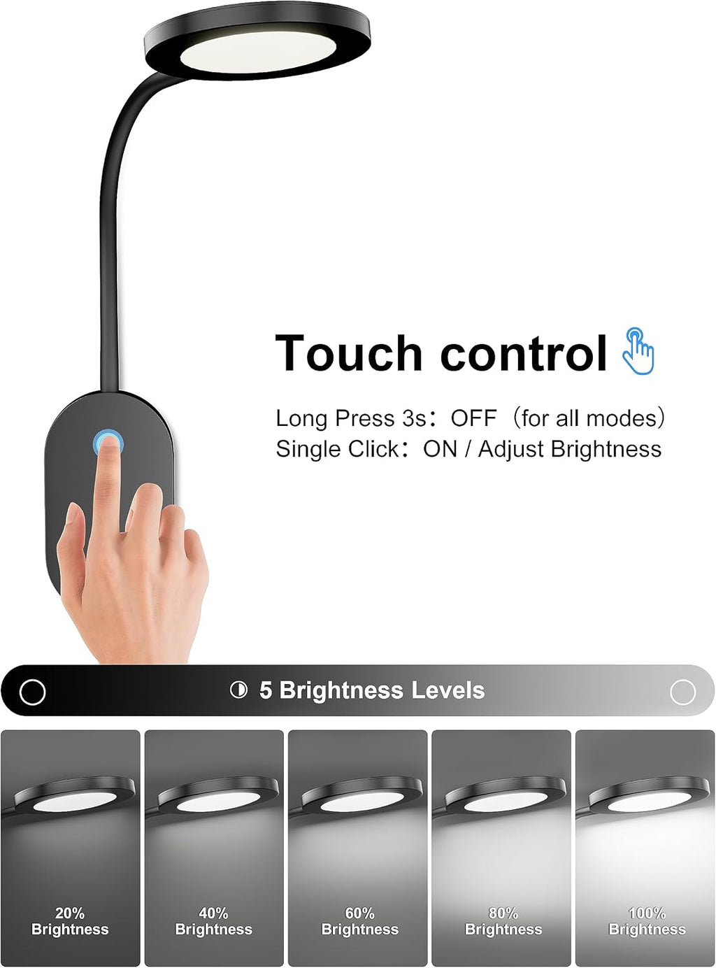 deeloop LED Wall Mounted Reading Light for Bed, Book Light for Wall Bedside Lamp with USB Output, 4 Hour Auto-Off Timer Lights, Eye-Caring…
