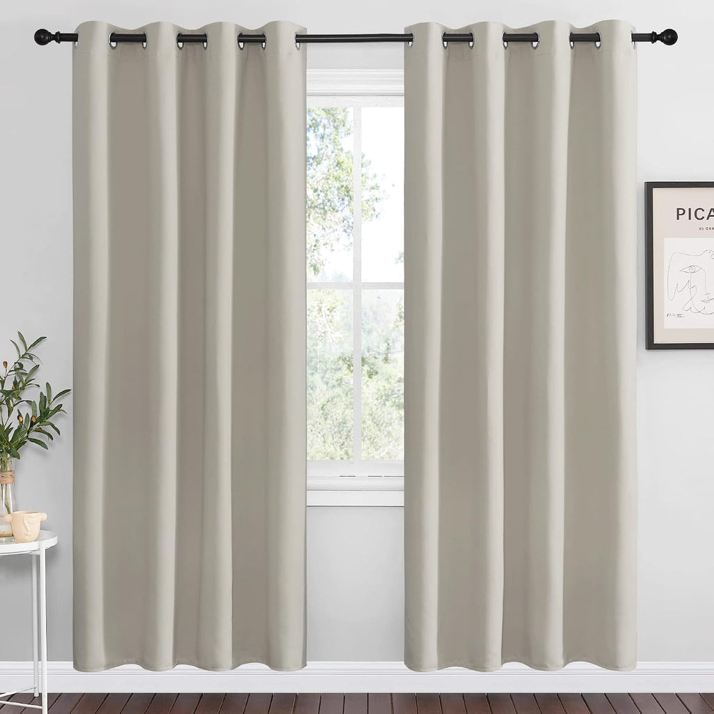 Nicetown Natural Room Darkening Curtains 78" Long for Boho Farmhouse Home Decoration, Window Treatment Total Privacy Drape Panels for Bedro…