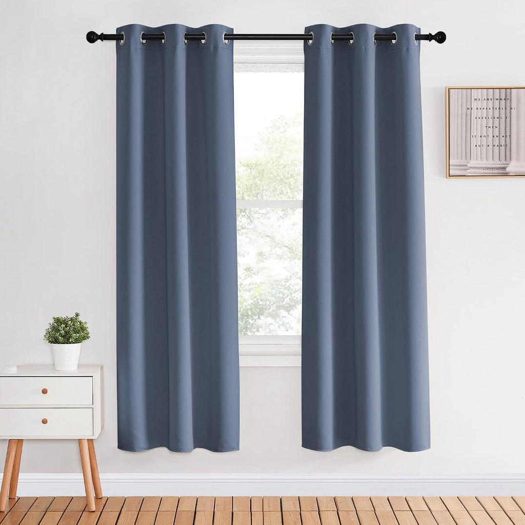 NICETOWN Blackout Curtains for Bedroom, Stone Blue, 34" Wide by 70" Long, Home Decoration Thermal Insulated Noise Reducing Curtains &…