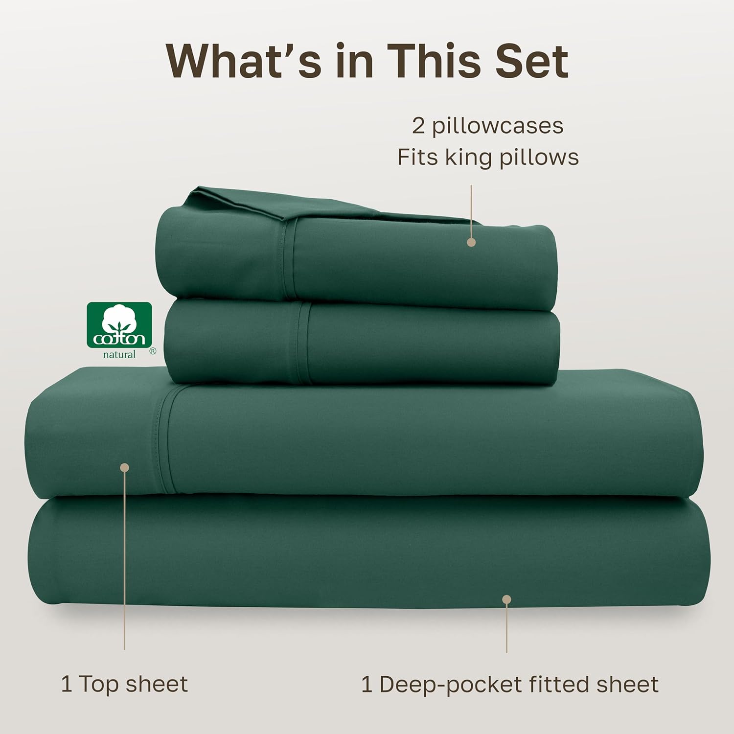 CaliforniaDesignDen California Design Den Soft 100% Cotton Sheets King Size Set, 400 Thread Count Good Housekeeping Award Winner, Silky Sat…