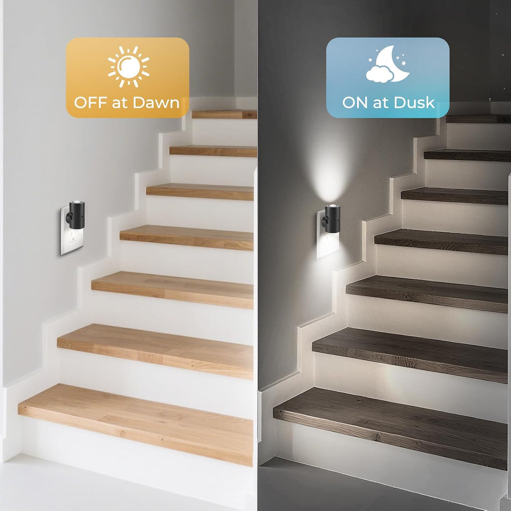 TSEXES LED Night Lights Plug into Wall, Dimmable Plug in Night Light, Dusk to Dawn,5000K Daylight,0-200LM Bright Nightlight Auto-On/Off…