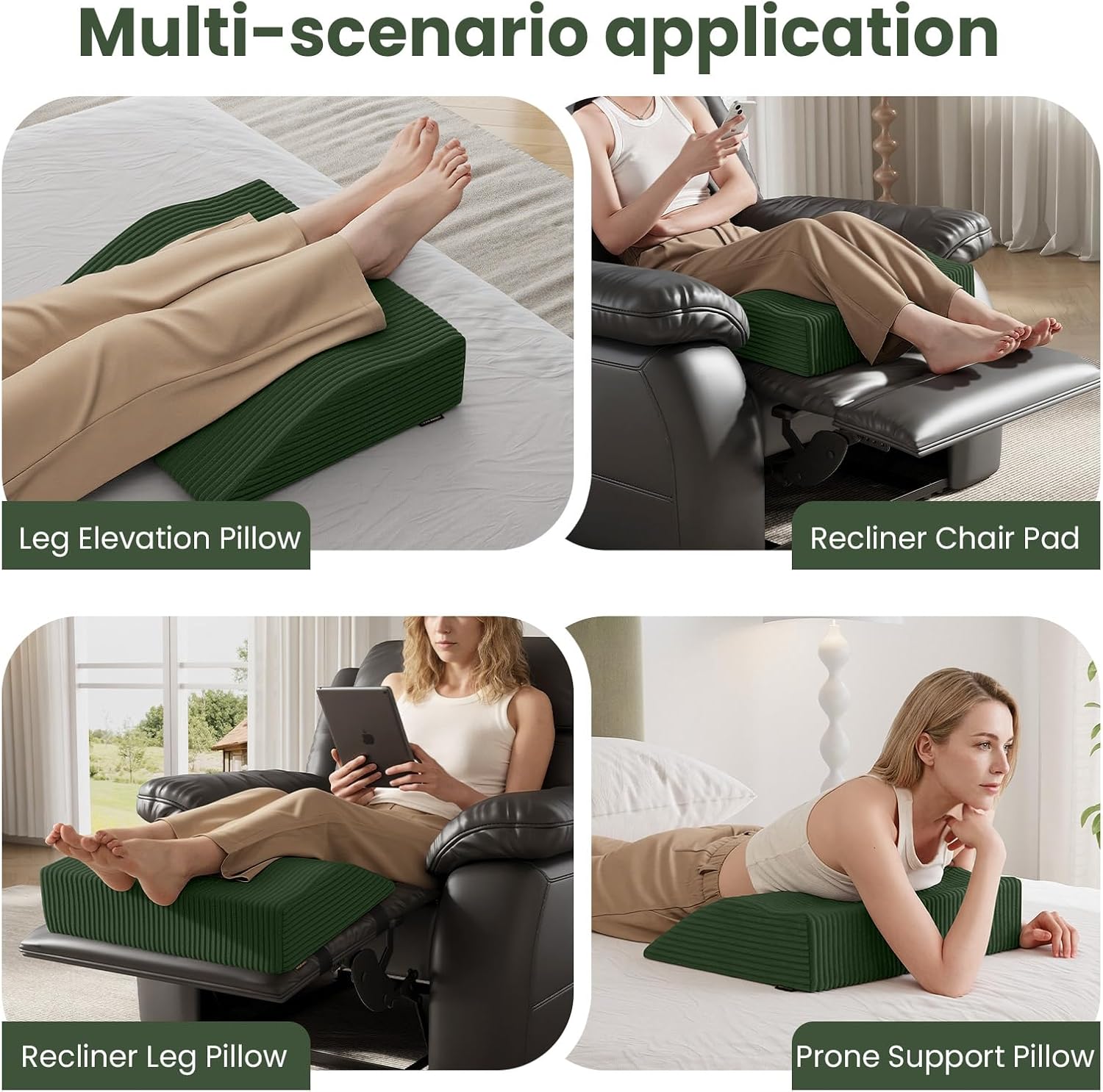 idee-home Recliner Leg Rest Cushion, Recliner Footrest Extender Pillow with Removable Corduroy Cover, Multi Purpose Ergonomic Foot Pillow…