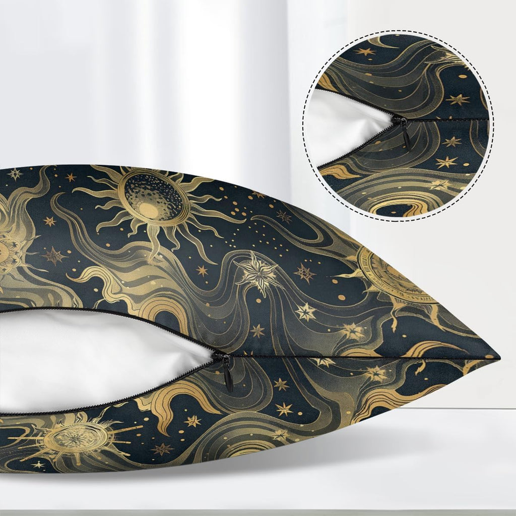 Sun Stars Moon Pattern Body Pillow Covers Decorative Soft Bedding Satin Pillowcase with Zipper Closure Cooling Breathable Long Pillow…