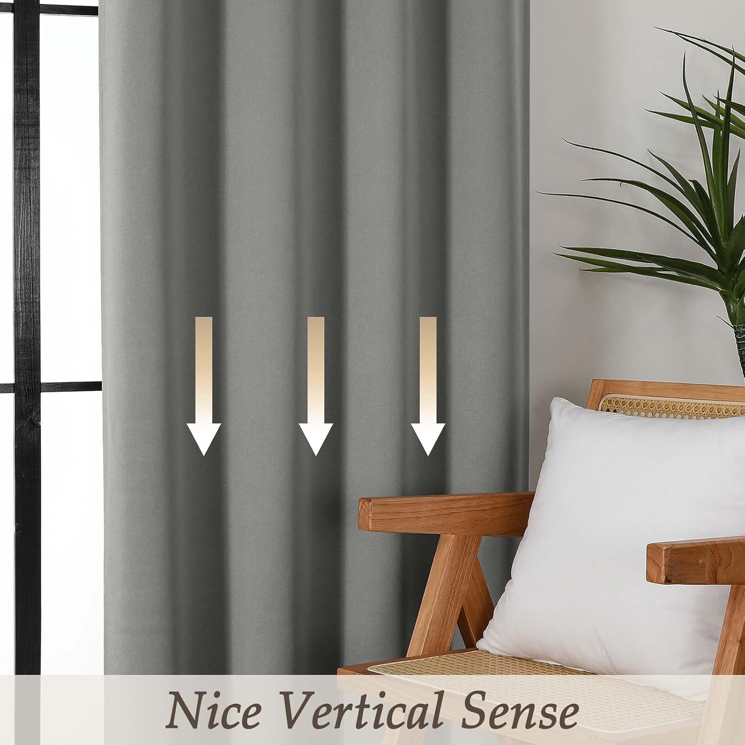 Gwine Light Grey Blackout Curtains for Bedroom 54 Inches Long, Thermal Insulated Room Darkening Curtains for Living Room Each 40" Wx54 L…