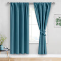 Jiuzhen Blackout Curtains for Bedroom– Thermal Insulated, Noise Reducing Room Darkening Rod Pocket Curtains for Living Room, Set of 2 Panels…