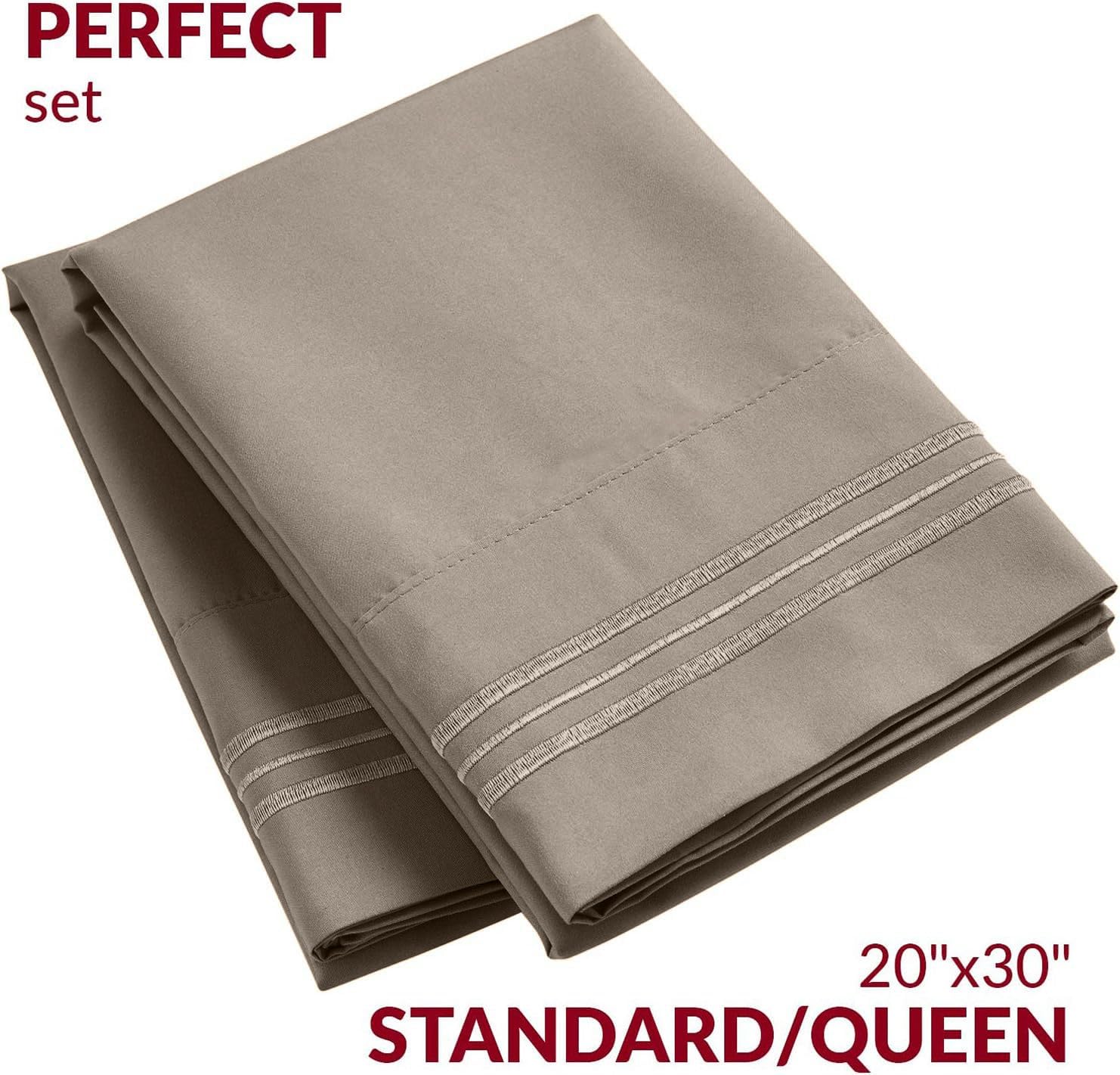 Mellanni Pillow Cases - Luxury, Extra Soft, Cooling Pillow Covers - 2 PC Iconic Collection Pillowcases - Envelope Closure (Standard/Queen 2…