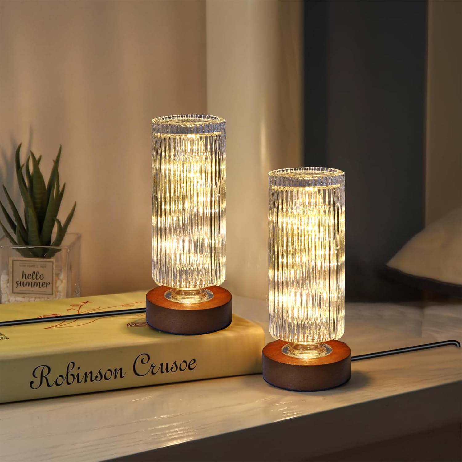 Small Nightlight for Bedroom - Bedside Table Lamps for Nightstand, LED Dimmable Night Light, Sleep Lights, Mini Nightlights for Kids Room…