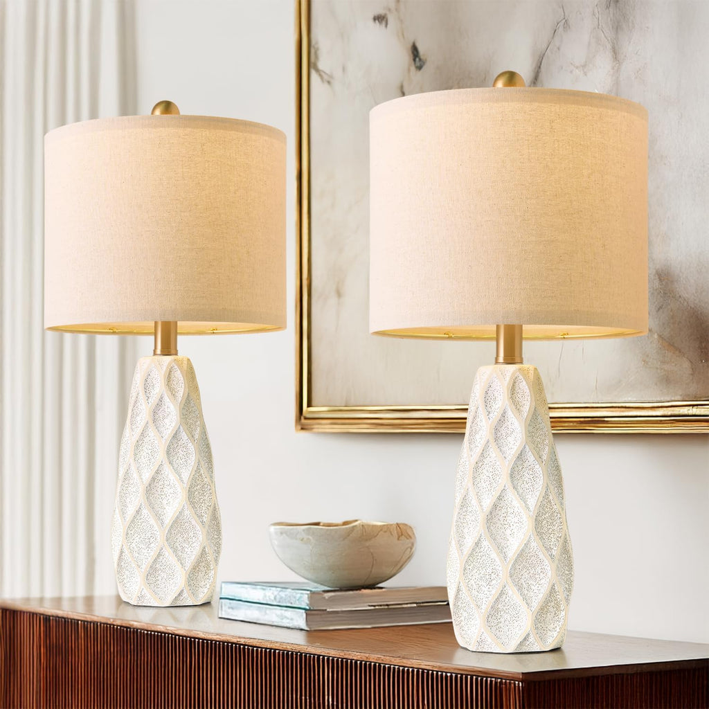 20.75" Small Table Lamps for Living Room Bedroom Lamps Set of 2 Ceramic Modern Boho Bedside Lamps Night Stands Farmhouse Vintage…