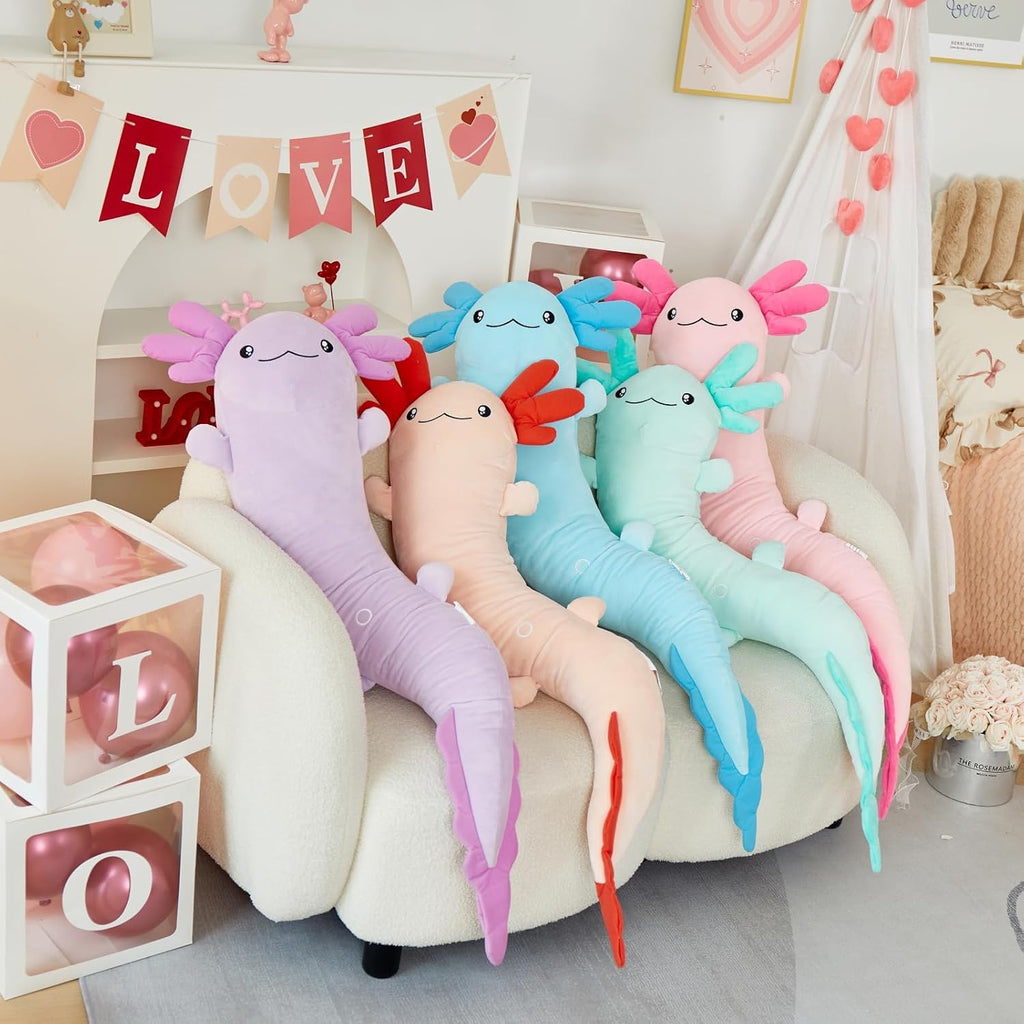 MaoGoLan Giant Axolotl Plush Toy Stuffed Animal, Huge Axolotl Body Pillow for Kids Girl Boy, Big Salamander Plush Glow in the Dark…