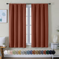 Simplebrand Ava Terracotta Blackout Curtains for Bedroom 63 Inch Length 2 Panels, Solid Thermal Insulated Energy Saving Rod Pocket Window T…