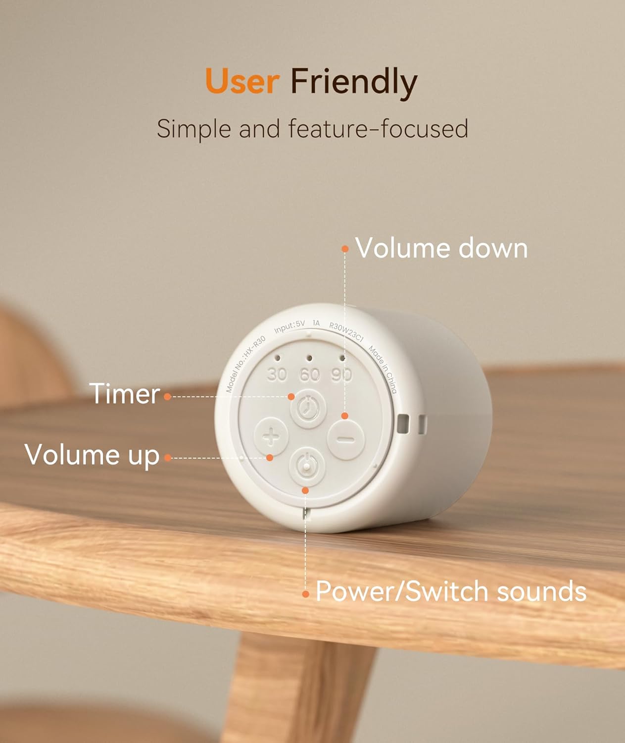 Dreamegg Sound Machine - Portable Sound Machine for Baby & Adults, 16 Soothing Sounds, Timer