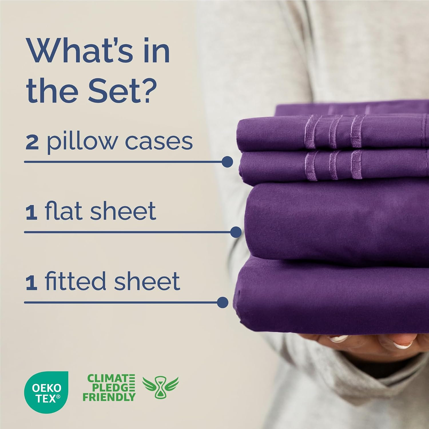 Full Size 4 Piece Sheet Set - Comfy Breathable & Cooling Sheets - Hotel Luxury Bed Sheets for Women & Men - Deep Pockets, Easy-Fit, Extra…
