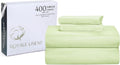 Royalelinens Royale Linen 400 Thread Count 100% American Grown Cotton 4 Piece Sateen Queen Sheet Set - 1 Fitted Sheet, 1 Flat Sheet, 2 Pill…