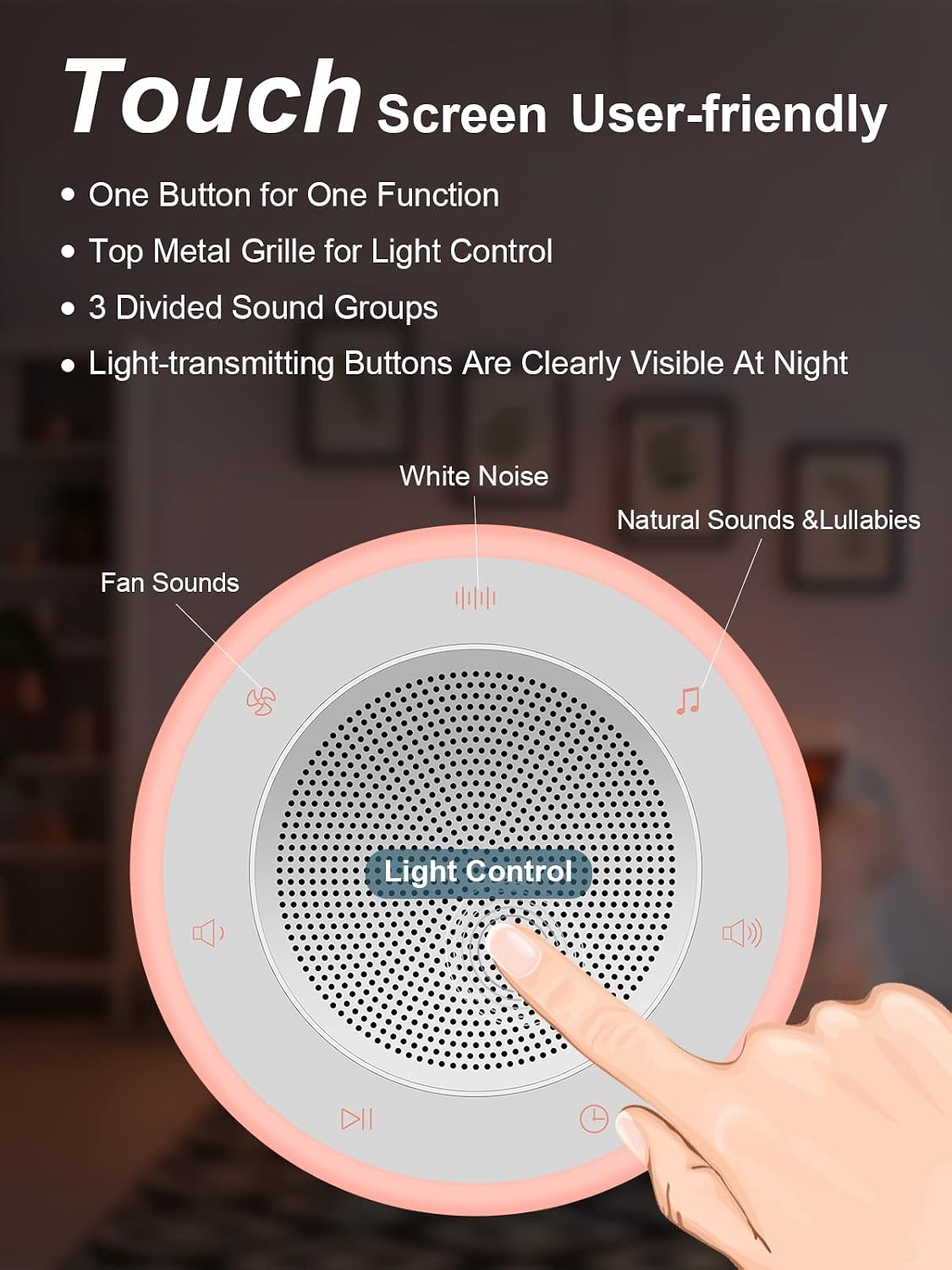 Sound Machine, White Noise Machine for Baby with Night Light, 32 High Fidelity Sounds, Plug in,5 Timers & Memory Feature, Noise Machine for…