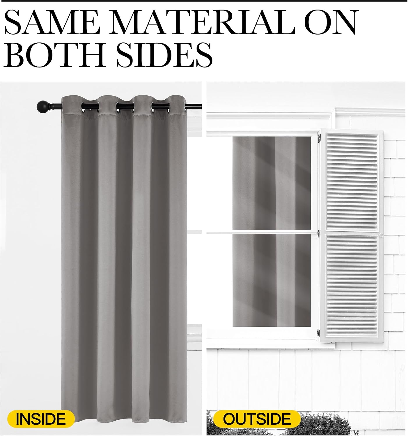 Nicetown Chrome Gray Bedroom Curtains 63 inch Length 2 Panels, Grommet Window Treatment Thermal Insulated Solid Faux Silk Room Darkening Dr…