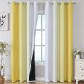 Estelartextiler Estelar Textiler Yellow and Grayish White Blackout Curtains 108 Inches Long, Thermal Insulated Drapes for Bedroom, Full Lig…