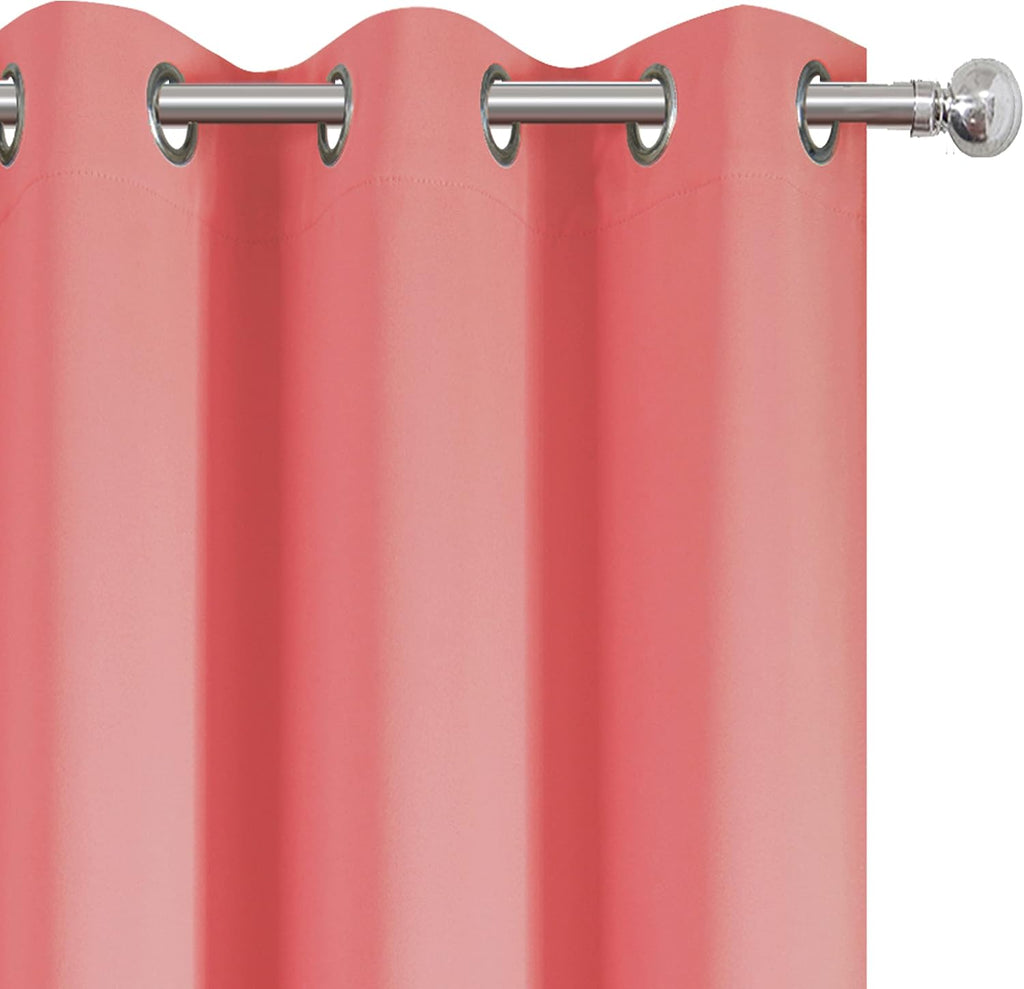 Lemomo Coral Blackout Curtains 38 x 63 Inch Length/Set of 2 Curtain Panels/Thermal Insulated Room Darkening Blackout Curtains for Bedroom 6…