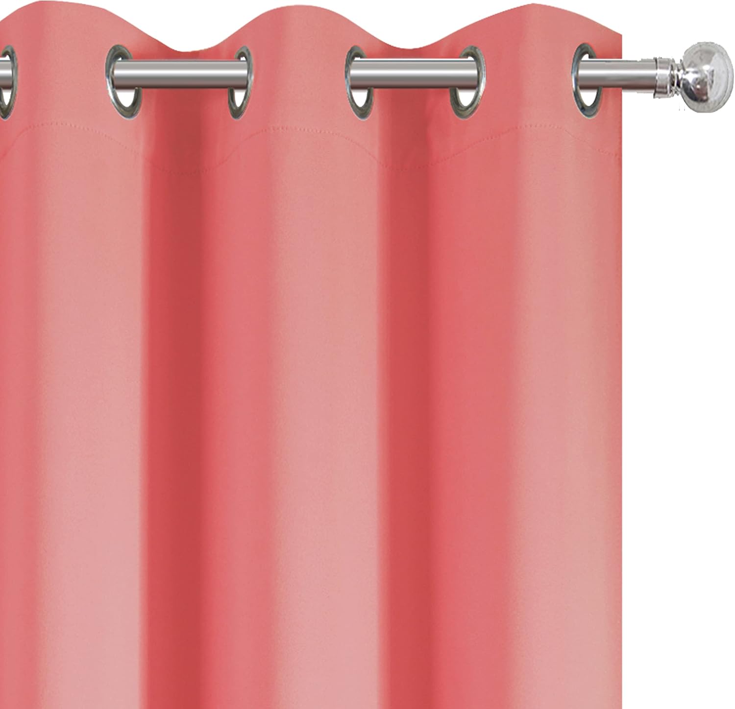 Lemomo Blackout Curtains 38 x 54 inch/Coral Curtains Set of 2 Panels/Thermal Insulated Room Darkening Bedroom Curtains 54 inch silver