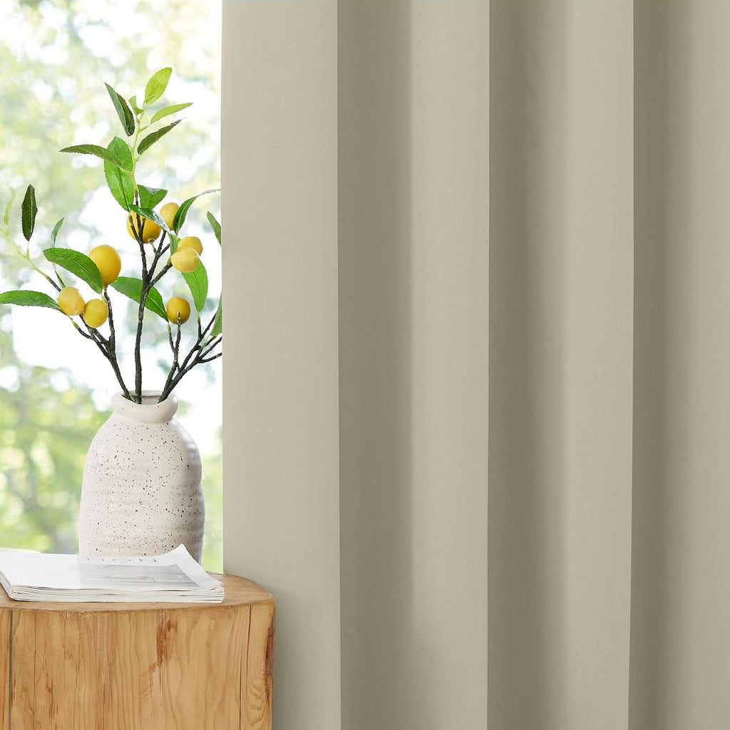 Nicetown 100% Blackout Curtains 96 inches Long, Grommet Lightweight Easy to Install Portable Blackout Curtains Energy Saving Shades for Liv…
