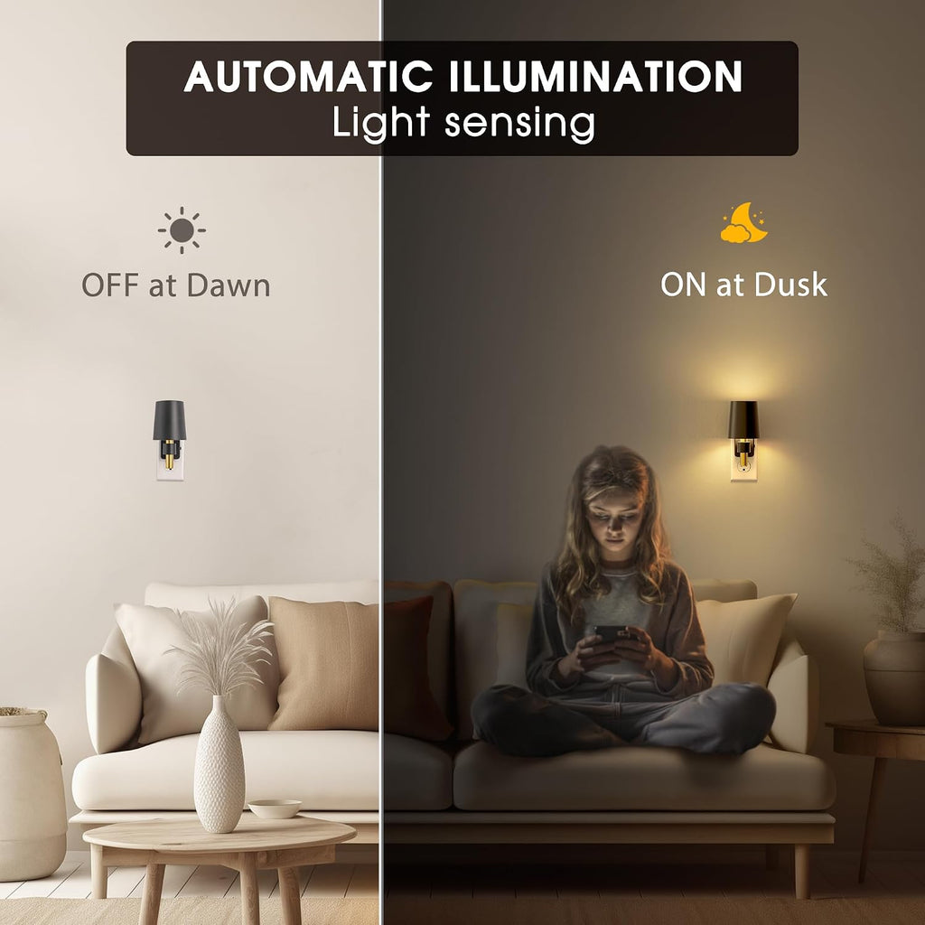 Briignite Night Light, Night Lights Plug into Wall, Dusk to Dawn Sensor, Soft White 3000K, 0-100LM, Plug in NightLight, Vintage Night…