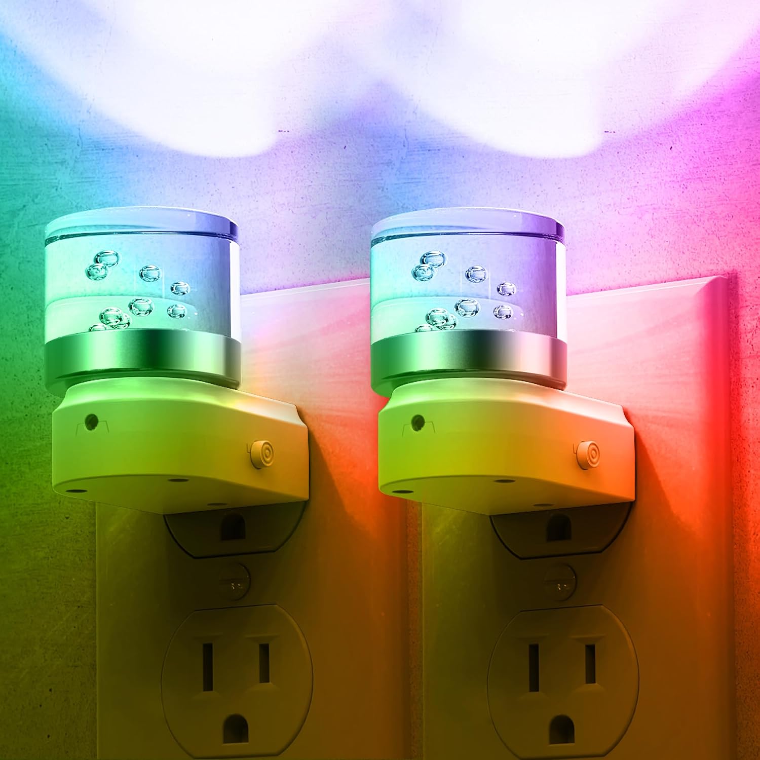 L LOHAS LED Night Light, Night Lights Plug into Wall, Color Changing Nightlight RGB with Dusk to Dawn Sensor, for Halloween, Christmas…
