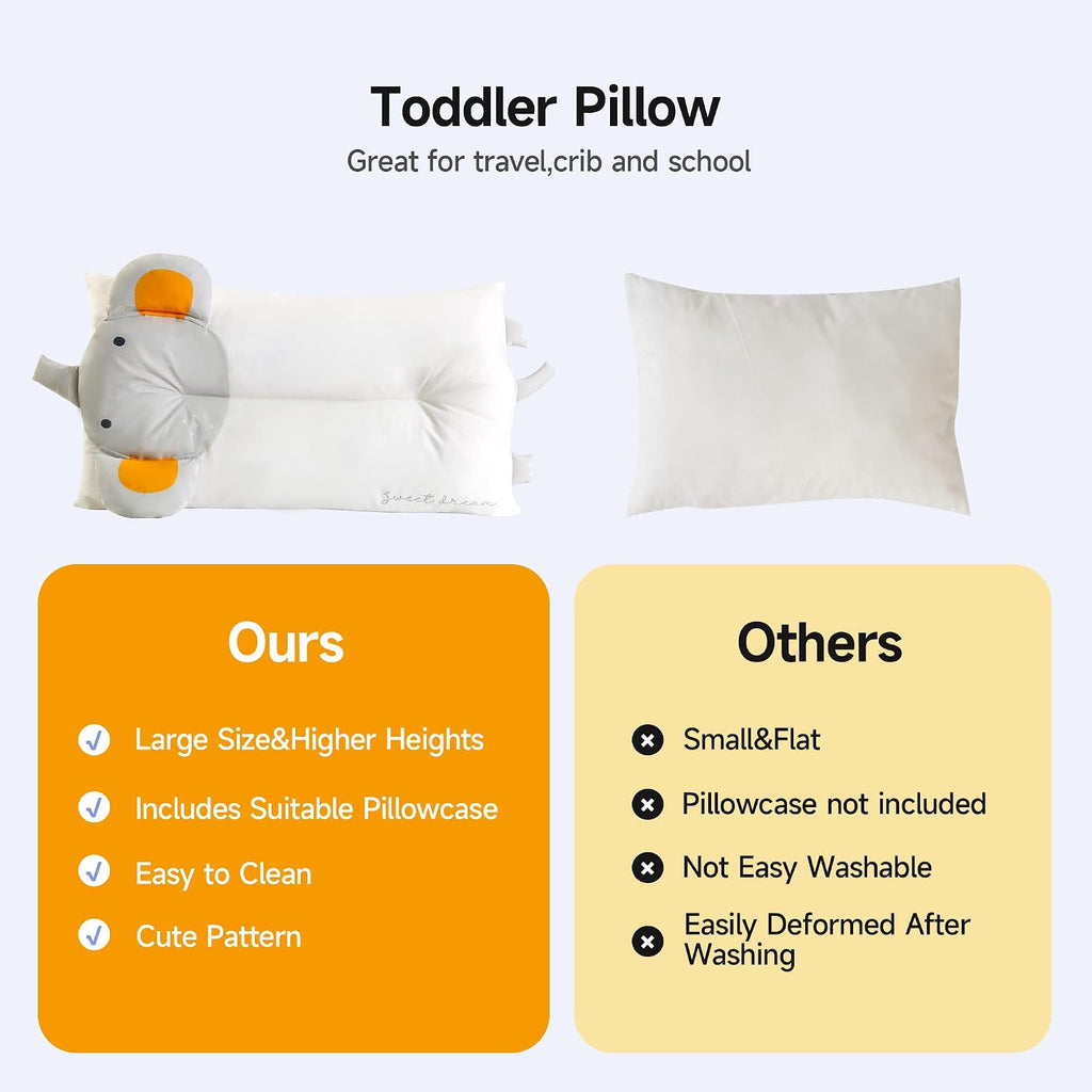 ChocChick Choc chick Toddler Pillow,20X12Inches Machine Washable Soft Hypoallergenic Kids Pillows, Child Cute Animal Design Perfect Toddler…