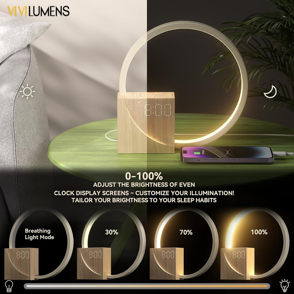 LightUpExquisiteLife Vivilumens Sunrise Alarm Clock for Heavy Sleepers Adults, Wake-up Light, 10 White Noise Sound Machines with…