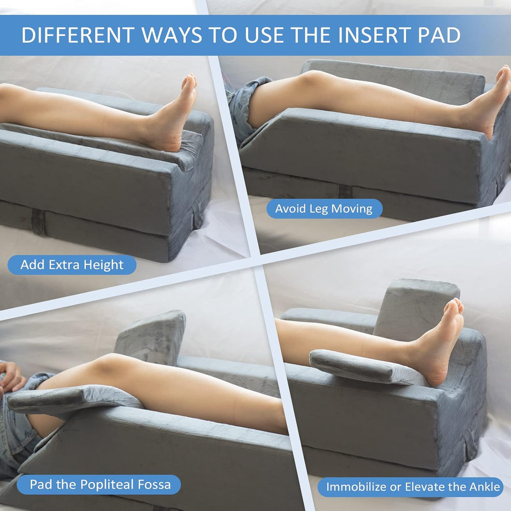 KingPavonini 4-Height Adjustable Leg Elevation Pillows for After Surgery, Injuries, or Rest, Memory Foam Leg Pillows for Sleeping with 3…