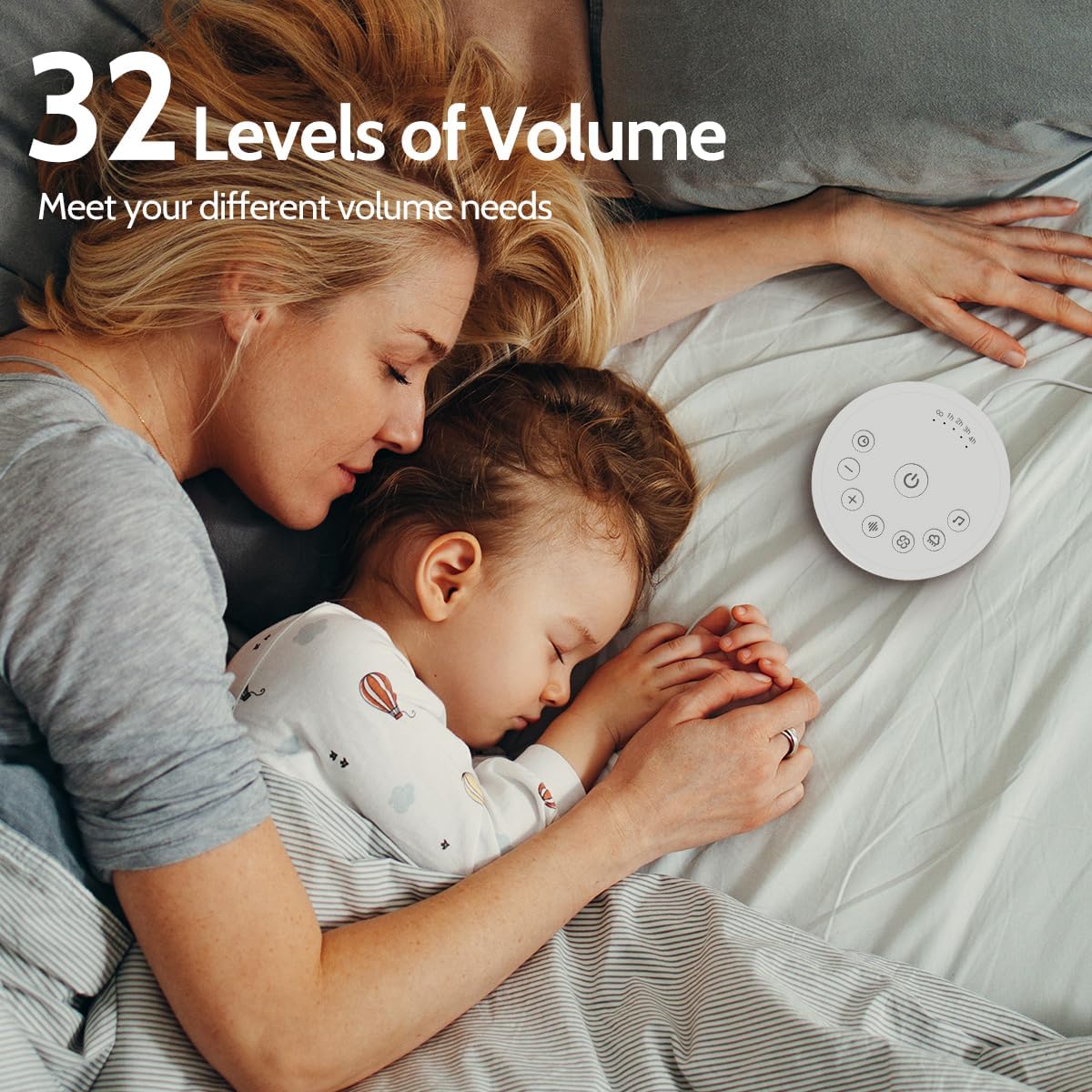 Color Noise Sound Machines Sleep White Noise Machine with 25 Soothing Sounds 32 Volume Levels 5 Timers and 4 Sound Categories and Memory…