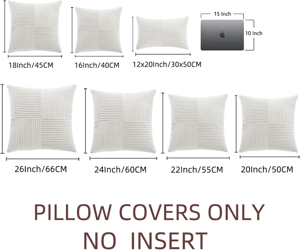 Fancy Homi 2 Packs Cream White Samll Decorative Throw Pillow Covers 12x12 Inch with for Couch Bed Sofa, Rustic Farmhouse Boho Home Decor…