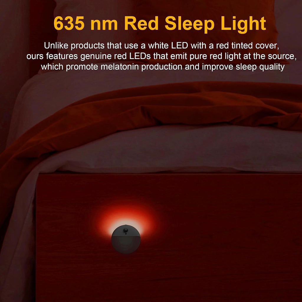 YUNLEX 2 Pack Red Night Light, Battery Operated Night Light, 2.6" Small Sticky Lights, Dimmable Motion Sensor Light, 3 Light Modes…