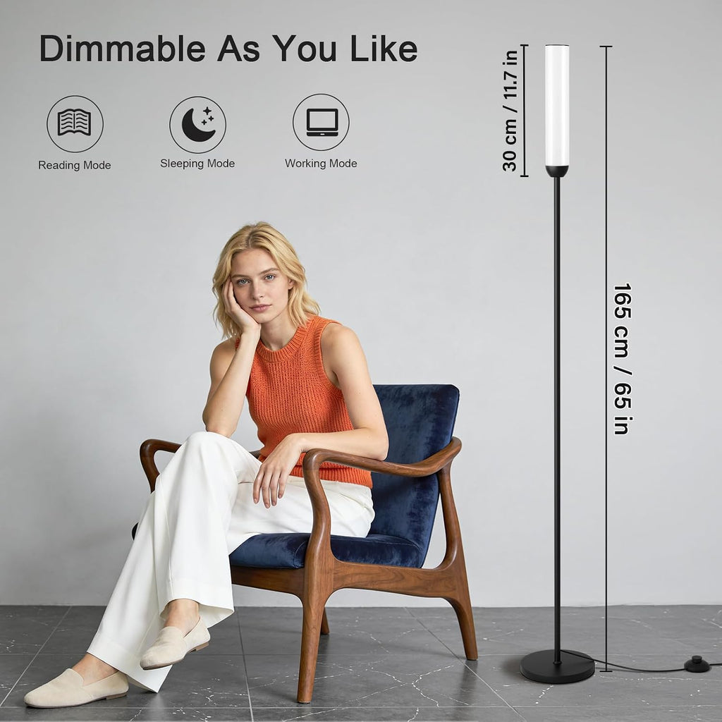 Ambimall LED Floor Lamp with Remote Control Set of 2, 64" Standing lamp with Stepless Adjustable 3000K-6500K Colors & 30-100% Brightness…