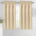 Dwcn Blackout Curtains Room Darkening Thermal Insulated Bedroom Curtains Window Curtain Panels, 52 x 45 inches Long, Set of 2 Beige Rod Poc…