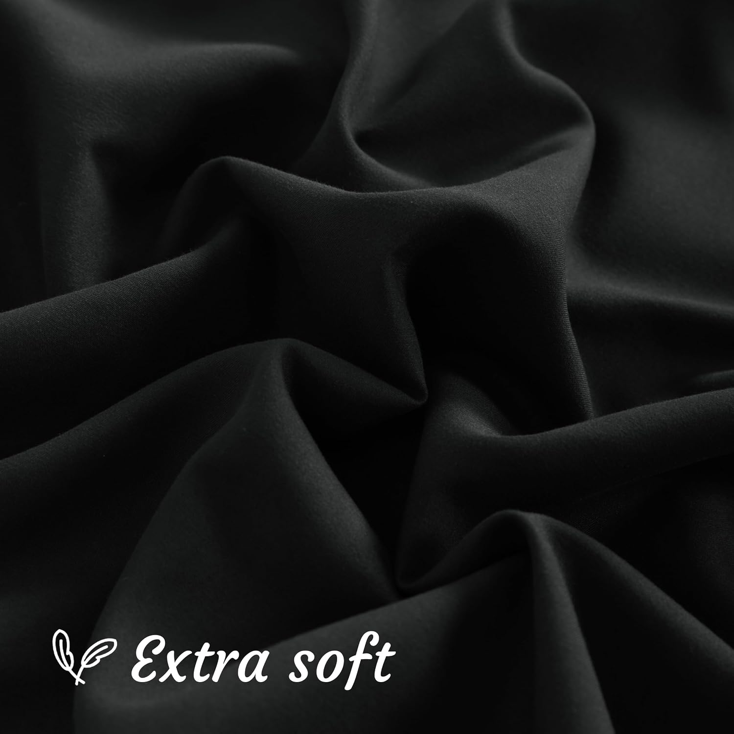 Ntbay Queen Pillow Cases Set, 2 Pack Brushed Microfiber 20x30 Inches, Soft, Wrinkle, Fade, Stain Resistant Black Pillow Cases with Envelope…