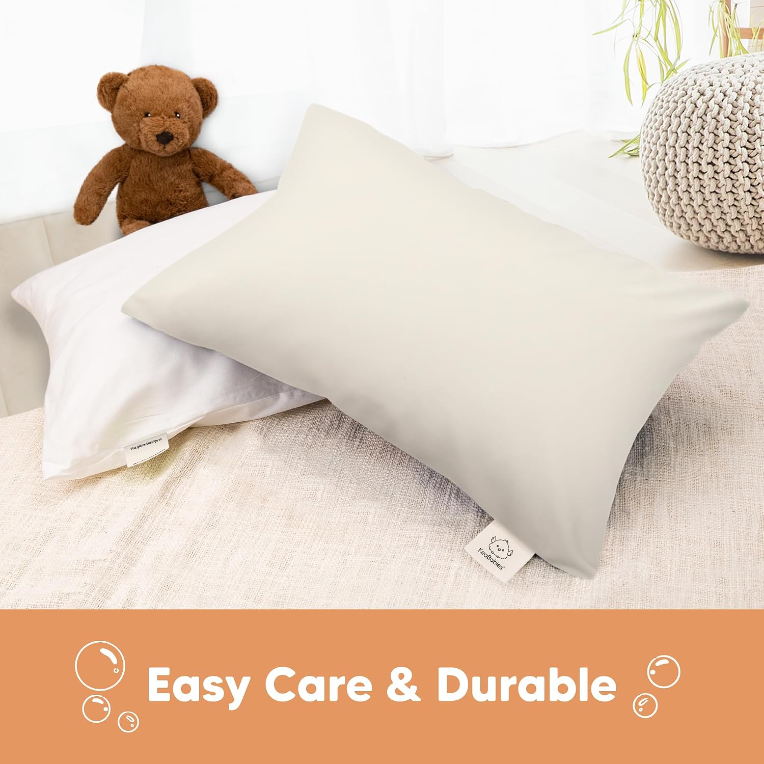 KeaBabies Toddler Pillowcase 13"x18" - Organic Cotton Toddler Pillowcase for Kids, Boys, Girls, Soft & Durable Cotton Cover for Miniature…