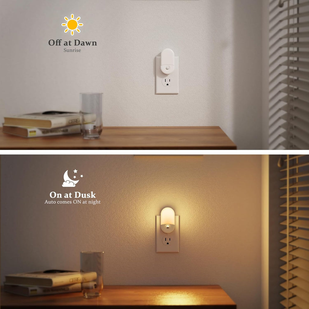 JandCase Motion Sensor Night Light, 4 Pack Motion Activated Night-lights, 3000K Warm White LED Night Lights Plug into Wall, 30/60LM…